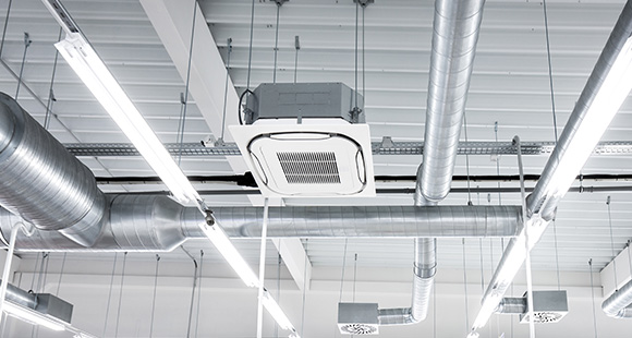 ceiling with air conditioning unit and metal ductwork 3 efficient cooling systems