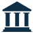 building with three columns representing a bank structure or financial institution